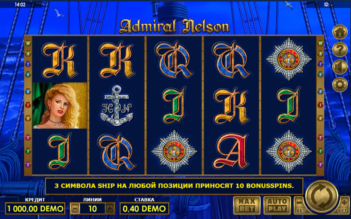 Изображение игрового автомата Admiral Nelson Ва